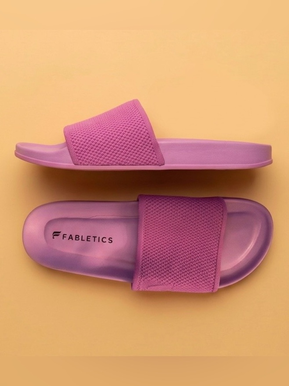 Fabletics Hot Pink Mesh Strap Slides